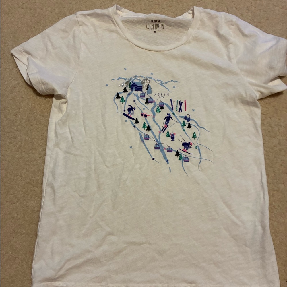J. Crew White Collector Tee Aspen